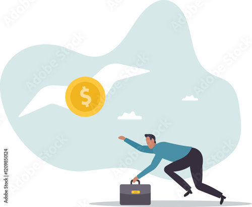 Losing money from business failure or investment mistake, tax or debt problem, bankruptcy or economic crisis or recession .business concept.flat character.