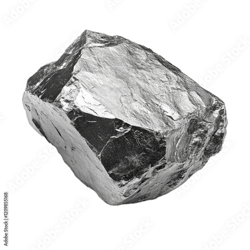 A piece of rare metal lithium isolated from the background. Lithium mining. Lithium, magnesium, platinum.