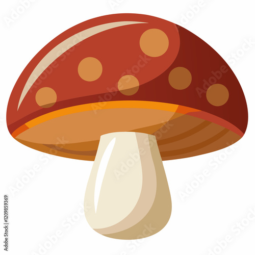 Clean Portobello Mushroom Graphic on White Background