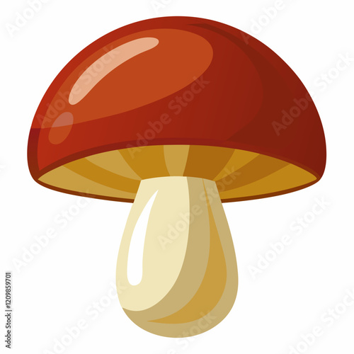 Clean Portobello Mushroom Graphic on White Background