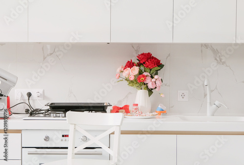 modern valentines day kitchen interior photo