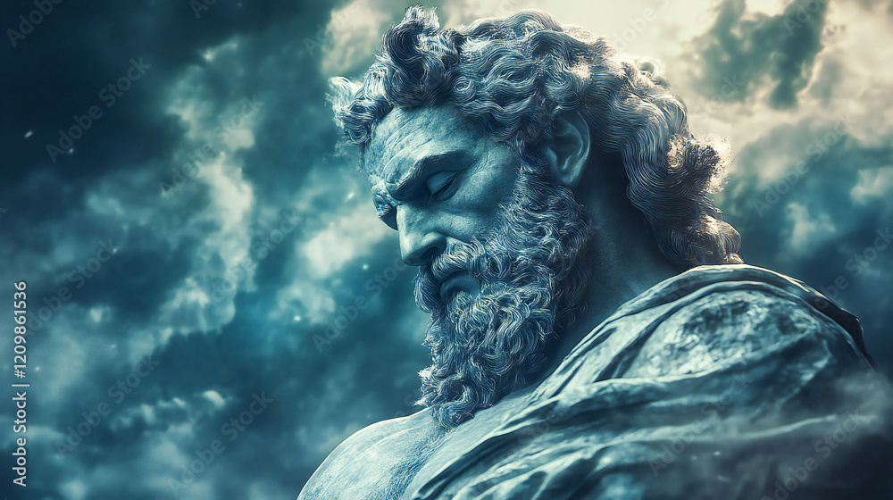 Greek God Uranus illustration, Uranus, the personification of the sky and one of the Greek primordial deities Greek God Uranus illustration, Uranus, the personification of the sky and one of the Greek primordial deities