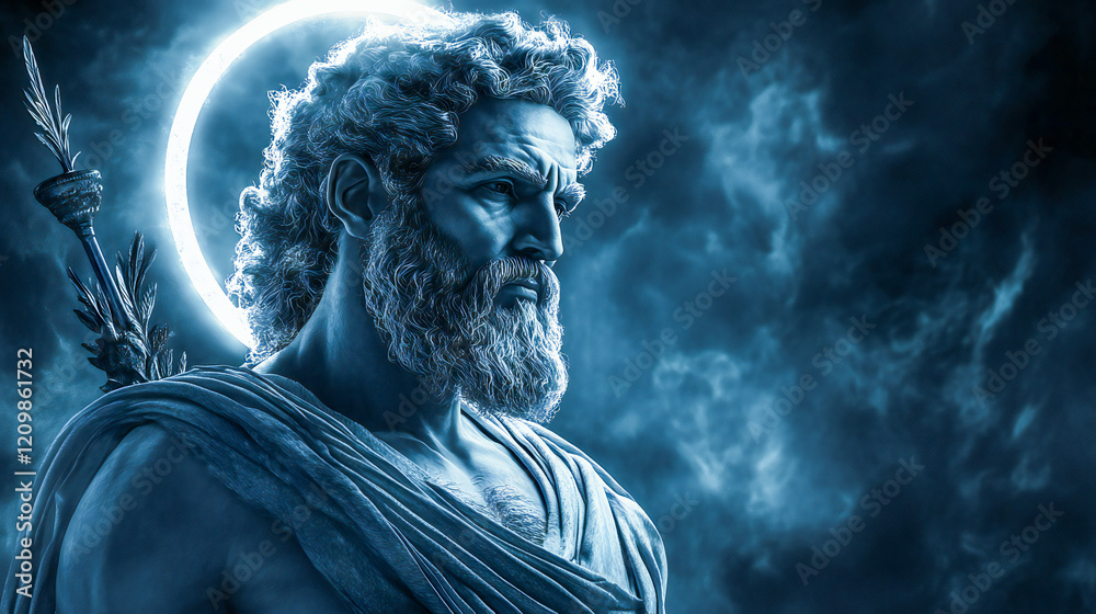 Obraz premium Greek God Uranus illustration, Uranus, the personification of the sky and one of the Greek primordial deities