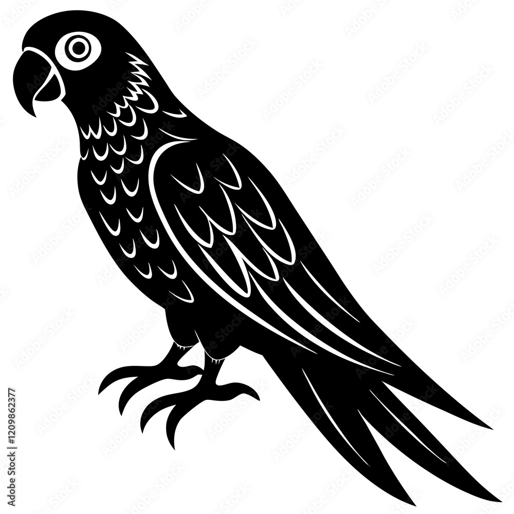 Obraz premium Parrot Silhouette vector with white background