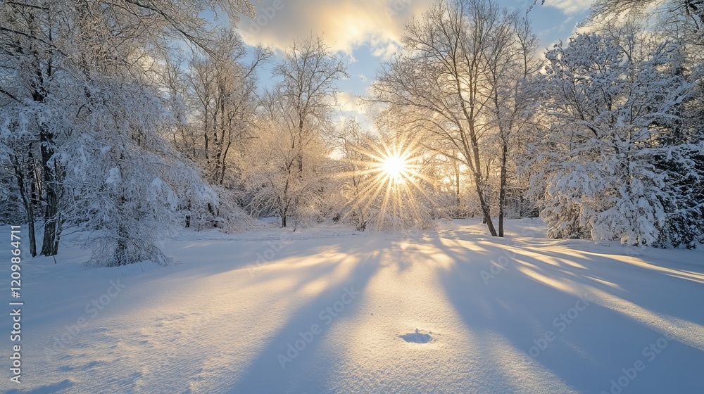 Bright sparkling snowfall illuminated by winter sunlight, highly detailed, cold and vibrant, peaceful and delicate, natural and beautiful atmosphere Bright sparkling snowfall illuminated by winter sunlight, highly detailed, cold and vibrant, peaceful and delicate, natural and beautiful atmosphere