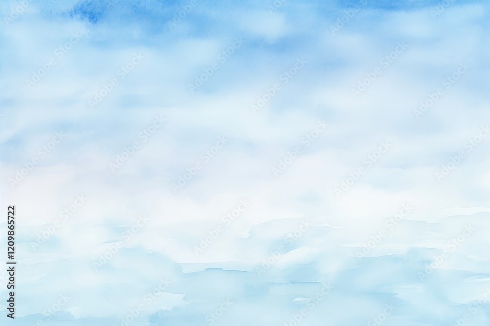 Fototapeta premium Pale gradient blue watercolor background sky