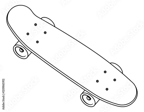 black and white skateboard without background photo