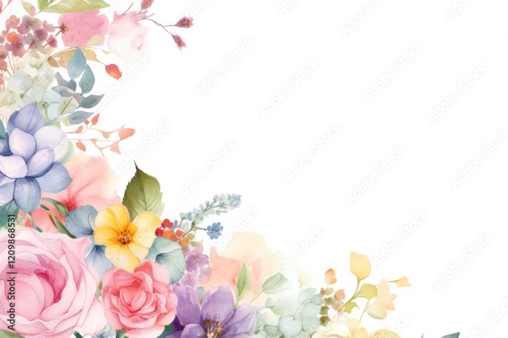 Bouquet border frame painting pattern flower Bouquet border frame painting pattern flower