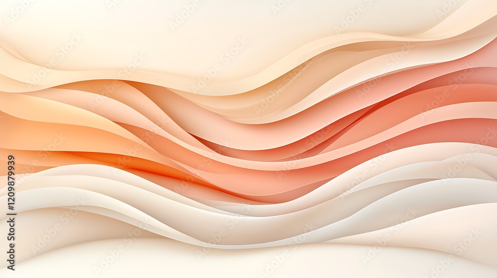 Obraz premium Pastel fluid waves elegant abstract digital art with a soft mood aesthetic