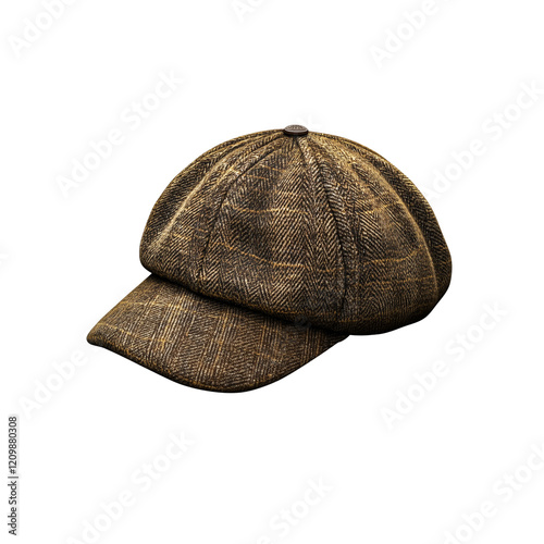 a classic hunting cap with a timeless design, on a transparent background