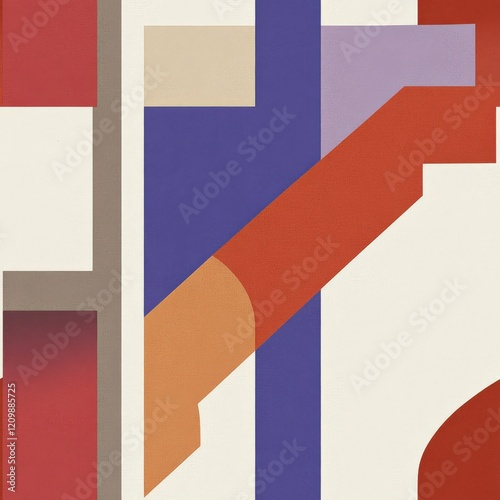 Seamless Pattern, Colorful abstract artwork featuring red, purple, and orange...