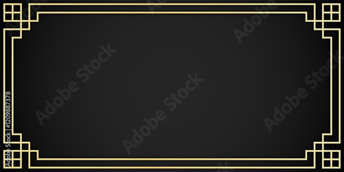 black Frame in Chinese Style for Lunar New Year Celebration
