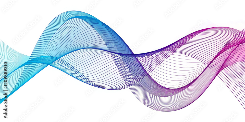 Isolated Wavy Lines in Blue and Purple Hues for Design Isolated Wavy Lines in Blue and Purple Hues for Design