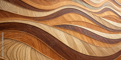 Wallpaper Mural Abstract Wooden Waves Texture Highlighting Natural Elements Torontodigital.ca