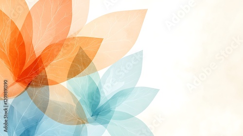 Pastel flower shapes abstract digital artwork with soft vibes and artistic expression