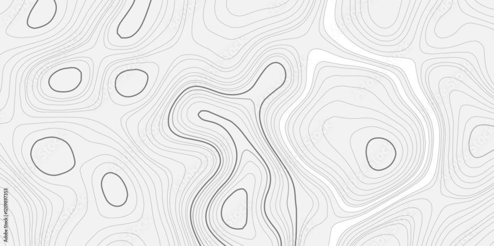 Fototapeta premium Abstract stylized height topographic contours map line background, Concept circle out line topographic map conditional geography scheme terrain path.