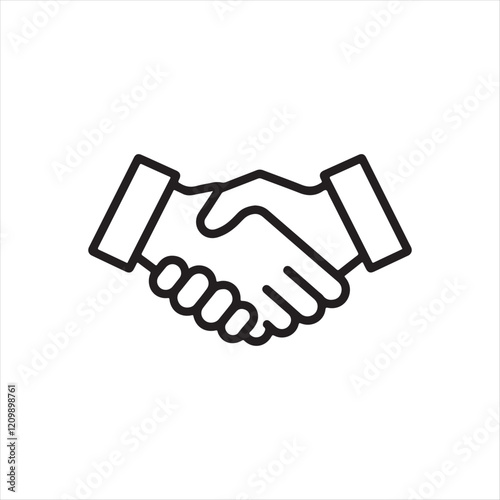 Handshake icon, Business agreement handshake vector
