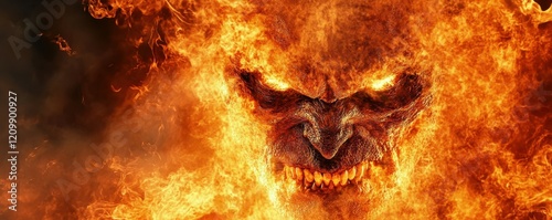 A spirit burning with anger, its flames flickering and casting shadows of fury and frustration.