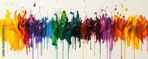 Wallpaper Mural A splash of paint on a canvas, its colors bleeding and blending into each other. Torontodigital.ca