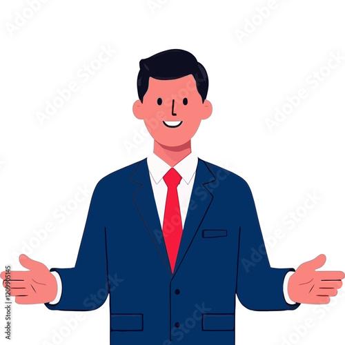 Cartoon a businessman wearing suit