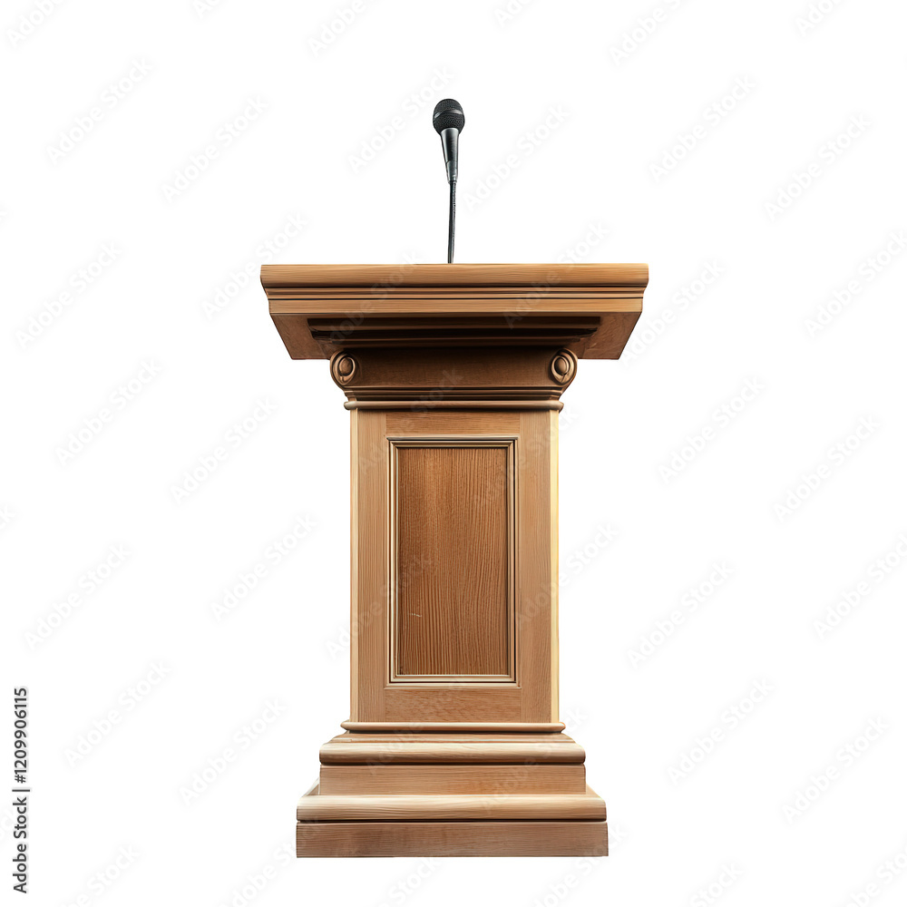 wooden podium with a microphone. typically used for speeches. presentations. or public speaking events the design suggests a formal setting. suitable for conferences. lectures. or official announcemen wooden podium with a microphone. typically used for speeches. presentations. or public speaking events the design suggests a formal setting. suitable for conferences. lectures. or official announcemen