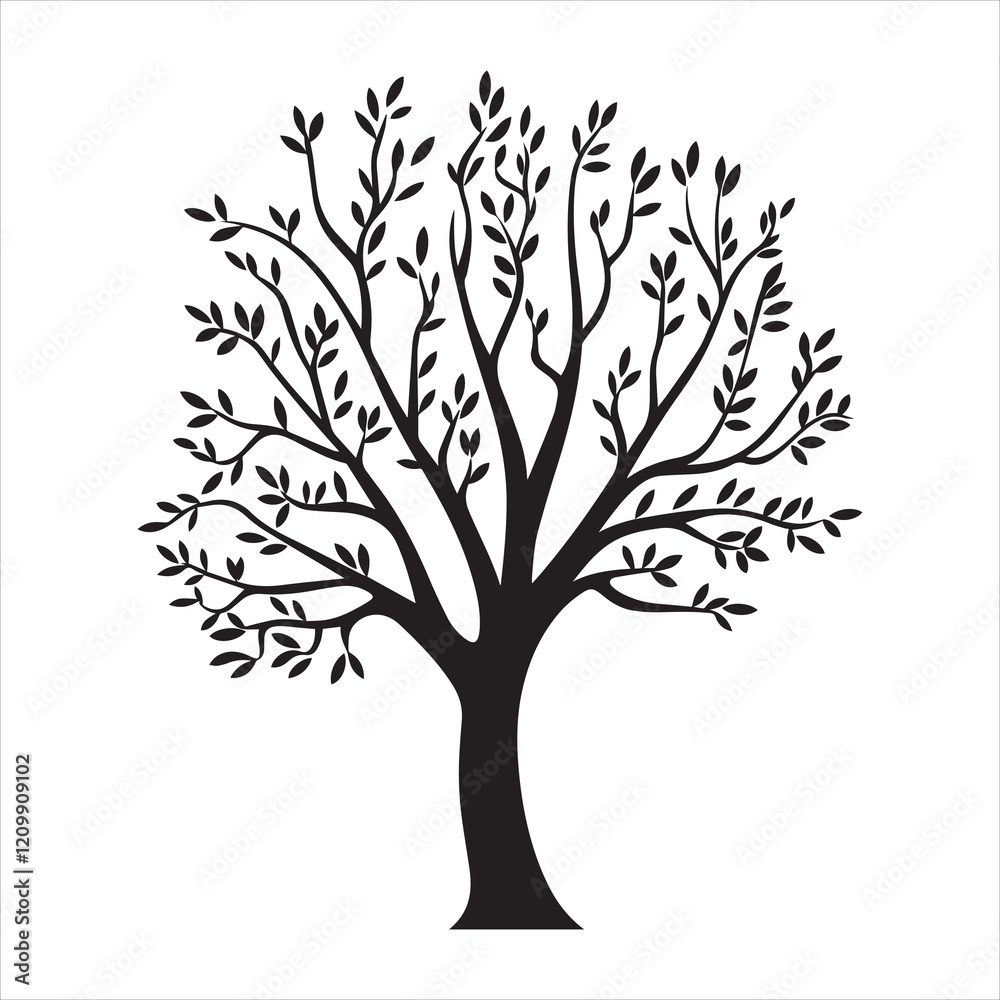 Fototapeta premium Celtic Tree Design Vector Silhouette Clipart for Crafts 