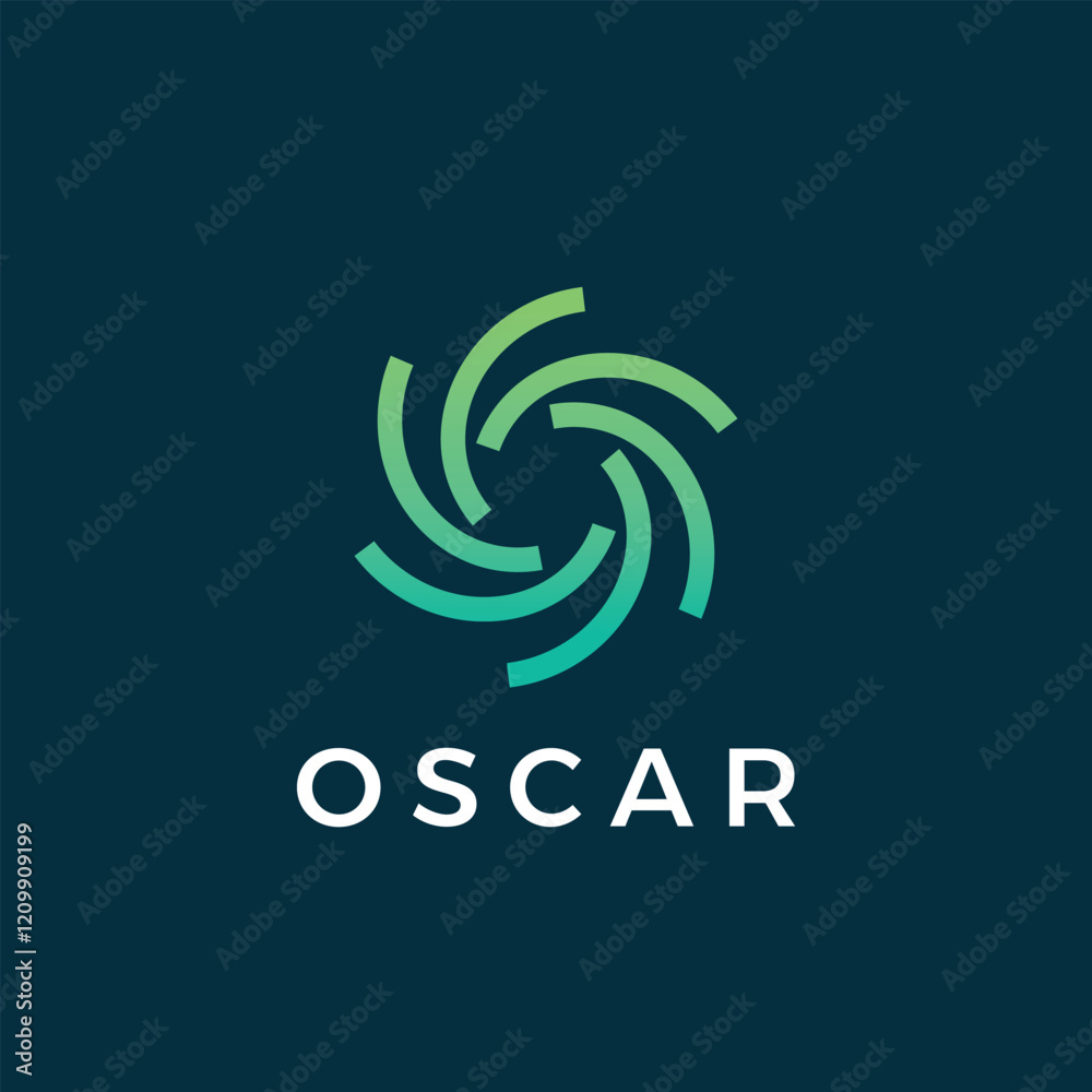 Fototapeta premium Abstract Motion Logo. Creative Dynamic Round Logotype. Connection Symbol.