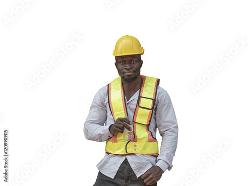 Worker drinking water on a hot day, exhausted and tired after a long shift. Concept of hydration and rest for hard-working individuals.
