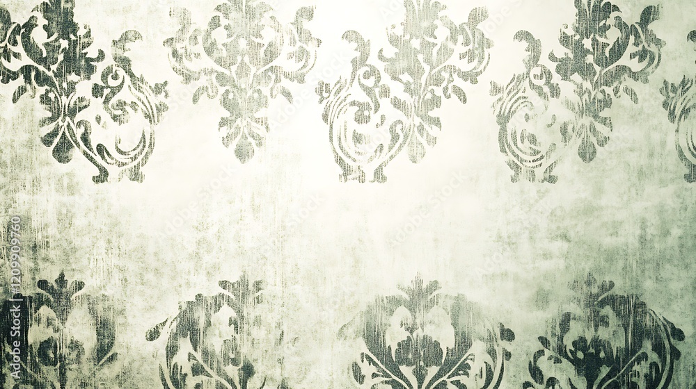 Obraz premium Vintage Damask Pattern on Textured Background