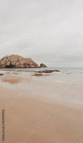 Fototapeta Naklejka Na Ścianę i Meble -  Minimalist and aesthetic beige beach background