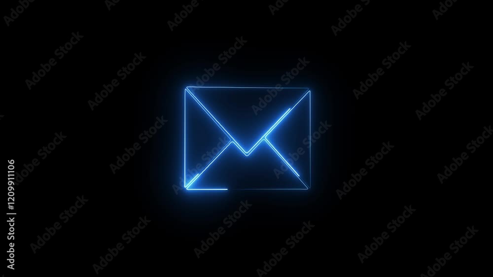 Email or message icon animation. Text or mailing symbol with circles. message file, incoming notification, Sending mail sign, Email notification symbol, 4k video.
