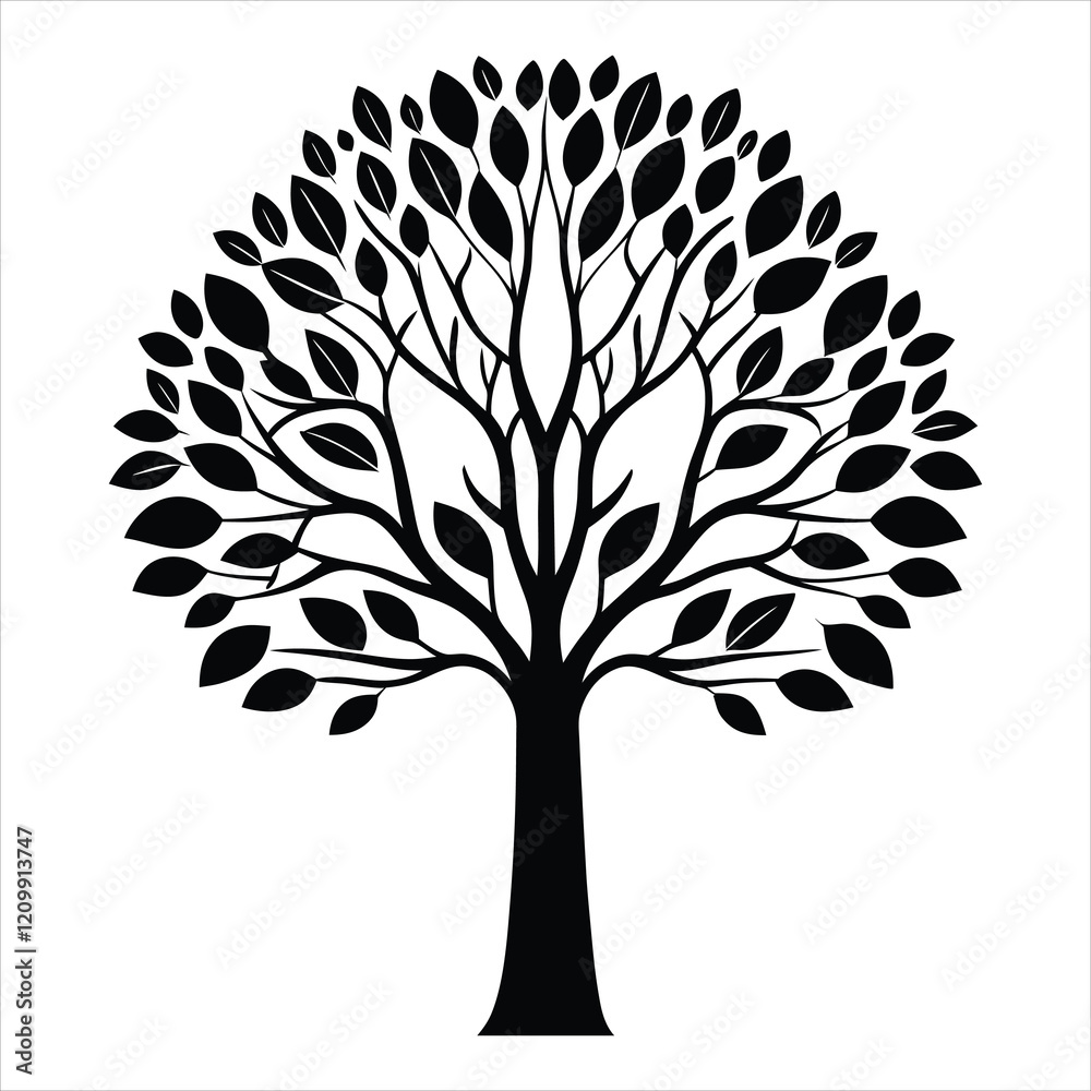 Obraz premium Tree Silhouette Illustration Vector Celtic Clipart Design 