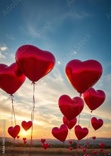 Love is in the air with these heartshaped balloons lovelove heart valentine vector romantic day holiday  photo