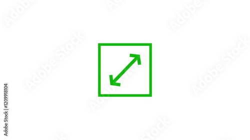 deep green Fullscreen Icon Animation with bright background.