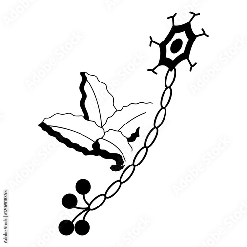 cannabidiolic acid isometric vector icon,Cannabis and marijuana symbol, cannabinoids sign, healthcare Herb illustration, interrupts free radical chain reactions concept