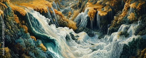 Wallpaper Mural A surreal landscape where waterfalls flow upwards and gravity seems to be defied, challenging our perceptions of reality and the laws of nature. Torontodigital.ca