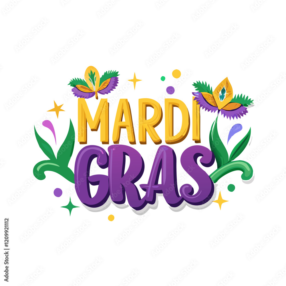 Obraz premium Bright and Fun Mardi Gras Logo for Branding