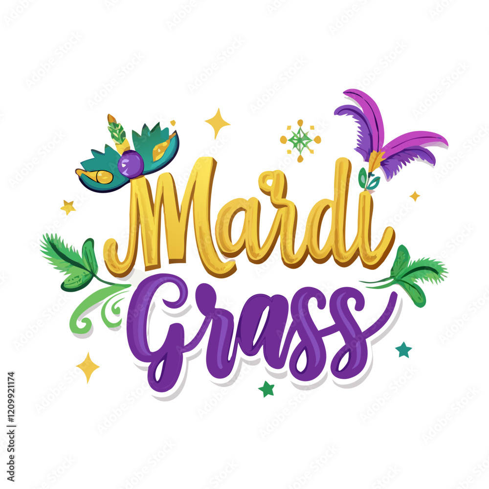 Fototapeta premium Bright and Fun Mardi Gras Logo for Branding
