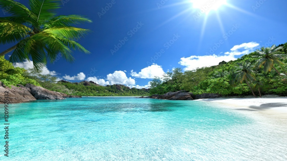 Fototapeta premium Tranquil Tropical Beach Scene