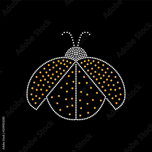 Rhinestone applique collar design for t-shirt or blouse hot-fix transfer. Abstract beautiful glitter applique rhinestone motif.