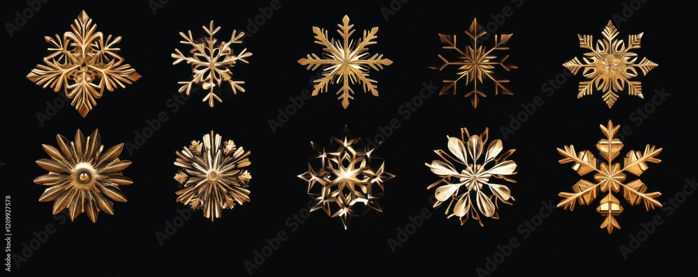 Christmas and New Year decoration design element, snowflakes isolated Christmas and New Year decoration design element, snowflakes isolated