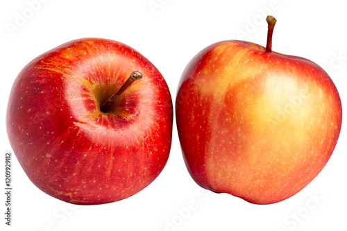 Cutout red royal gala apple, Two red apples with transparent background.
