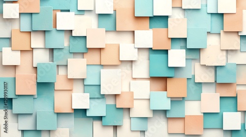 Abstract background with pastel color squares modern design graphic art aesthetic environment