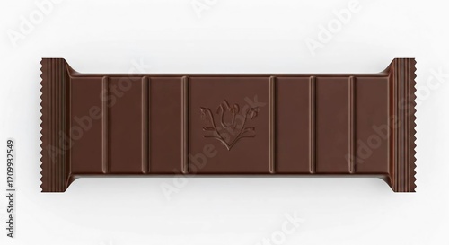 Chocolate sweets and wraper packing shape white background. photo