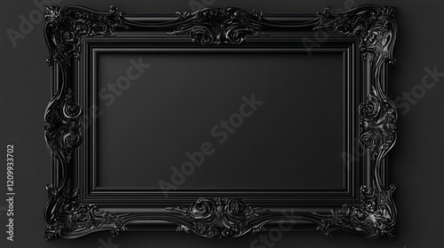 Ornate Black Frame Design Elegant Decor photo