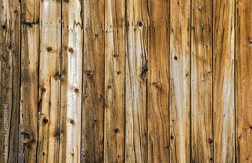 Obraz na płótnie wood wooden plank planks wall graphic texture of old store building in Bodie deserted ghost town, California, USA w salonie