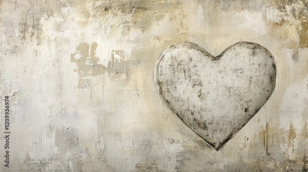 A textured gray heart on a gradient beige-to-white backdrop, simple and elegant with space for headers. A textured gray heart on a gradient beige-to-white backdrop, simple and elegant with space for headers.