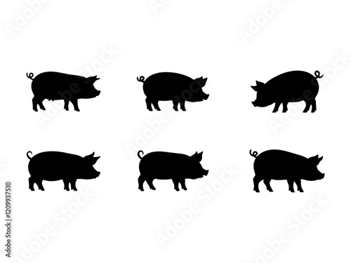 Pig silhouette. Pig silhouette on a white background.