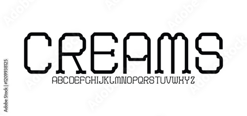 Modern techno pixel alphabet. Monospaced pixel font. Editable pixel alphabet A to Z
