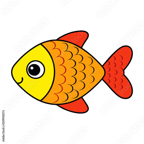 Colorful Cartoon Fish Vector  for Kids. photo